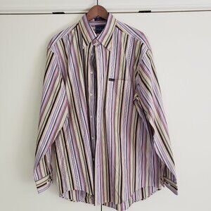 New Vintage Façonnable Striped Button Down Shirt - Size L